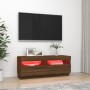 Mueble de TV con luces LED marrón roble 100x35x40 cm de vidaXL, Muebles TV - Ref: Foro24-815722, Precio: 61,01 €, Descuento: %