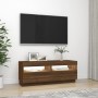 TV cabinet with LED lights oak brown 100x35x40 cm by vidaXL, TV Furniture - Ref: Foro24-815722, Price: 61,09 €, Discount: %