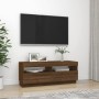 Mueble de TV con luces LED marrón roble 100x35x40 cm de vidaXL, Muebles TV - Ref: Foro24-815722, Precio: 61,01 €, Descuento: %