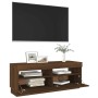 Mueble de TV con luces LED marrón roble 100x35x40 cm de vidaXL, Muebles TV - Ref: Foro24-815722, Precio: 61,01 €, Descuento: %