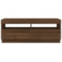 TV cabinet with LED lights oak brown 100x35x40 cm by vidaXL, TV Furniture - Ref: Foro24-815722, Price: 61,09 €, Discount: %