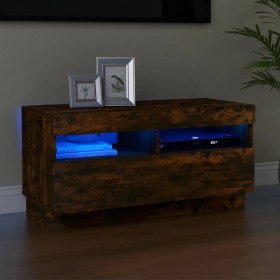 TV cabinet with LED lights smoked oak color 80x35x40 cm by vidaXL, TV Furniture - Ref: Foro24-815723, Price: 52,95 €, Discoun...