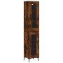 Aparador de madera contrachapada roble ahumado 34,5x34x180 cm de vidaXL, Aparadores - Ref: Foro24-3199430, Precio: 100,54 €, ...