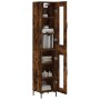 Aparador de madera contrachapada roble ahumado 34,5x34x180 cm de vidaXL, Aparadores - Ref: Foro24-3199430, Precio: 100,54 €, ...