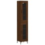 Aparador alto madera contrachapada roble marrón 34,5x34x180 cm de vidaXL, Aparadores - Ref: Foro24-3199432, Precio: 104,42 €,...