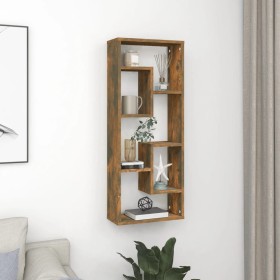 Smoked oak engineered wood wall shelf 36x16x90 cm by vidaXL, Shelves and shelves - Ref: Foro24-815846, Price: 32,19 €, Discou...