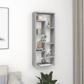 Sonoma gray engineered wood wall shelf 36x16x90cm by vidaXL, Shelves and shelves - Ref: Foro24-815847, Price: 32,14 €, Discou...