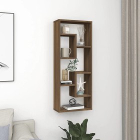 Oak brown engineered wood wall shelf 36x16x90 cm by vidaXL, Shelves and shelves - Ref: Foro24-815848, Price: 32,69 €, Discoun...