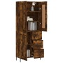 Aparador alto madera contrachapada roble ahumado 69,5x34x180 cm de vidaXL, Aparadores - Ref: Foro24-3200014, Precio: 175,99 €...