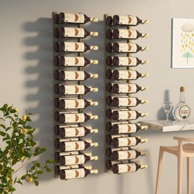 Wall-mounted wine rack for 24 bottles, 2 units, golden iron. by vidaXL, Wine racks - Ref: Foro24-340886, Price: 108,63 €, Dis...