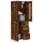 Aparador alto madera contrachapada roble ahumado 69,5x34x180 cm de vidaXL, Aparadores - Ref: Foro24-3200022, Precio: 165,61 €...