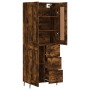 Aparador alto madera contrachapada roble ahumado 69,5x34x180 cm de vidaXL, Aparadores - Ref: Foro24-3200022, Precio: 165,61 €...