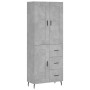 Aparador alto madera contrachapada gris hormigón 69,5x34x180 cm de vidaXL, Aparadores - Ref: Foro24-3200021, Precio: 151,47 €...