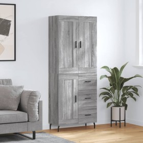 Aparador alto madera contrachapada gris sonoma 69,5x34x180 cm de vidaXL, Aparadores - Ref: Foro24-3200023, Precio: 155,73 €, ...