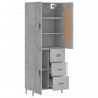 Aparador alto madera contrachapada gris hormigón 69,5x34x180 cm de vidaXL, Aparadores - Ref: Foro24-3200021, Precio: 151,47 €...