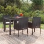 Garden chairs with cushions, 4 units, black synthetic rattan by vidaXL, Garden chairs - Ref: Foro24-319887, Price: 222,53 €, ...