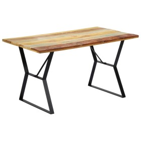 Solid recycled wood dining table 140x80x76 cm by vidaXL, Kitchen and dining tables - Ref: Foro24-247948, Price: 202,03 €, Dis...