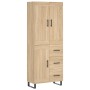 Aparador alto madera contrachapada color roble 69,5x34x180 cm de vidaXL, Aparadores - Ref: Foro24-3200028, Precio: 172,76 €, ...