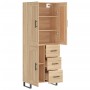 Aparador alto madera contrachapada color roble 69,5x34x180 cm de vidaXL, Aparadores - Ref: Foro24-3200028, Precio: 172,76 €, ...