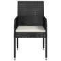 Garden chairs with cushions, 4 units, black synthetic rattan by vidaXL, Garden chairs - Ref: Foro24-319887, Price: 222,53 €, ...