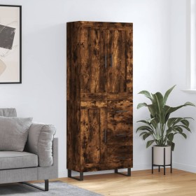 Aparador alto madera contrachapada roble ahumado 69,5x34x180 cm de vidaXL, Aparadores - Ref: Foro24-3200030, Precio: 156,99 €...