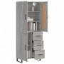 Aparador alto madera contrachapada gris sonoma 69,5x34x180 cm de vidaXL, Aparadores - Ref: Foro24-3200031, Precio: 169,99 €, ...