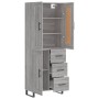 Aparador alto madera contrachapada gris sonoma 69,5x34x180 cm de vidaXL, Aparadores - Ref: Foro24-3200031, Precio: 169,99 €, ...