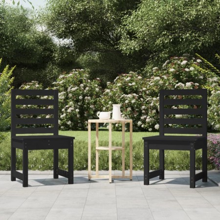 Garden chairs 2 pcs solid black pine wood 50x48x91.5 cm by vidaXL, Garden chairs - Ref: Foro24-824029, Price: 83,99 €, Discou...