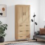 Aparador alto madera contrachapada color roble 69,5x34x180 cm de vidaXL, Aparadores - Ref: Foro24-3199780, Precio: 150,32 €, ...