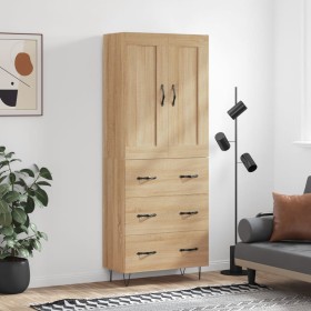 Aparador alto madera contrachapada color roble 69,5x34x180 cm de vidaXL, Aparadores - Ref: Foro24-3199780, Precio: 150,99 €, ...