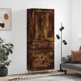 Tall smoked oak plywood sideboard 69.5x34x180 cm by vidaXL, Sideboards - Ref: Foro24-3199782, Price: 149,99 €, Discount: %