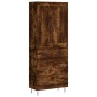 Aparador alto madera contrachapada roble ahumado 69,5x34x180 cm de vidaXL, Aparadores - Ref: Foro24-3199782, Precio: 149,86 €...