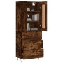 Aparador alto madera contrachapada roble ahumado 69,5x34x180 cm de vidaXL, Aparadores - Ref: Foro24-3199782, Precio: 149,86 €...