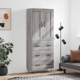 High sideboard sonoma gray plywood 69.5x34x180 cm by vidaXL, Sideboards - Ref: Foro24-3199783, Price: 166,99 €, Discount: %