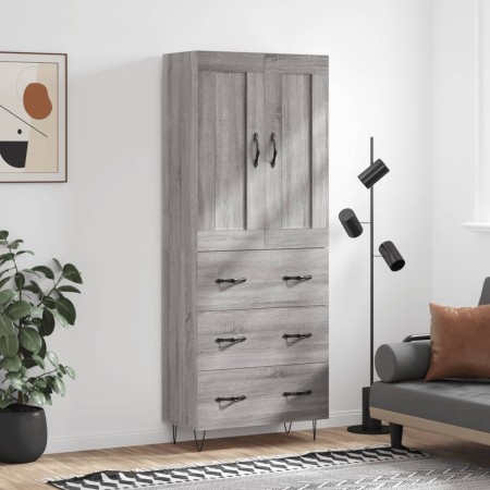 Aparador alto madera contrachapada gris sonoma 69,5x34x180 cm de vidaXL, Aparadores - Ref: Foro24-3199783, Precio: 166,99 €, ...