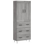 Aparador alto madera contrachapada gris sonoma 69,5x34x180 cm de vidaXL, Aparadores - Ref: Foro24-3199783, Precio: 166,99 €, ...