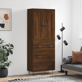 Tall oak brown plywood sideboard 69.5x34x180 cm by vidaXL, Sideboards - Ref: Foro24-3199784, Price: 155,99 €, Discount: %