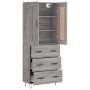 Aparador alto madera contrachapada gris sonoma 69,5x34x180 cm de vidaXL, Aparadores - Ref: Foro24-3199783, Precio: 166,99 €, ...