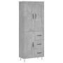 Aparador alto madera contrachapada gris hormigón 69,5x34x180 cm de vidaXL, Aparadores - Ref: Foro24-3200037, Precio: 148,53 €...