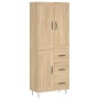 Tall plywood oak-colored highboard 69.5x34x180 cm by vidaXL, Sideboards - Ref: Foro24-3200036, Price: 147,99 €, Discount: %