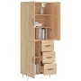 Tall plywood oak-colored highboard 69.5x34x180 cm by vidaXL, Sideboards - Ref: Foro24-3200036, Price: 147,99 €, Discount: %