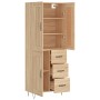 Tall plywood oak-colored highboard 69.5x34x180 cm by vidaXL, Sideboards - Ref: Foro24-3200036, Price: 147,99 €, Discount: %