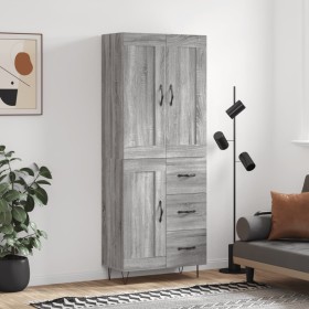 Aparador alto madera contrachapada gris sonoma 69,5x34x180 cm de vidaXL, Aparadores - Ref: Foro24-3200039, Precio: 153,99 €, ...