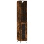 Aparador de madera contrachapada roble ahumado 34,5x34x180 cm de vidaXL, Aparadores - Ref: Foro24-3189866, Precio: 82,74 €, D...