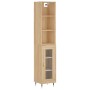 Aparador de madera contrachapada roble Sonoma 34,5x34x180 cm de vidaXL, Aparadores - Ref: Foro24-3189872, Precio: 87,99 €, De...