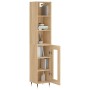 Aparador de madera contrachapada roble Sonoma 34,5x34x180 cm de vidaXL, Aparadores - Ref: Foro24-3189872, Precio: 87,99 €, De...