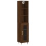 Aparador alto madera contrachapada roble marrón 34,5x34x180 cm de vidaXL, Aparadores - Ref: Foro24-3189876, Precio: 86,99 €, ...