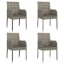 Garden chairs with cushions 4 units gray synthetic rattan by vidaXL, Garden chairs - Ref: Foro24-319888, Price: 193,99 €, Dis...