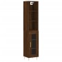 Aparador alto madera contrachapada roble marrón 34,5x34x180 cm de vidaXL, Aparadores - Ref: Foro24-3189884, Precio: 86,96 €, ...