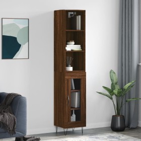 Tall brown oak plywood sideboard 34.5x34x180 cm by vidaXL, Sideboards - Ref: Foro24-3189892, Price: 85,73 €, Discount: %